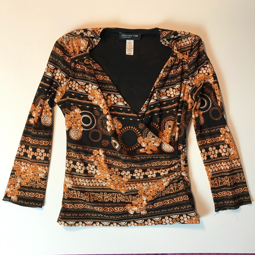 Jones New York Collection Wrap Top